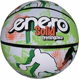 ENERO Piłka koszykowa Solid Zielono-biała (Rozmiar 7)