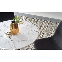 Stół okrągły biały marmur / biały mat 80