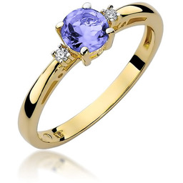 Złoty pierścionek Tanzanit 0,50ct żółte złoto pr. 585