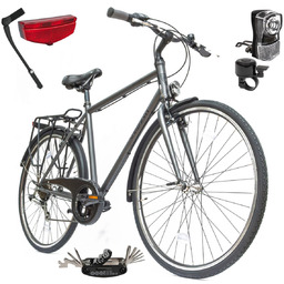 Rower Męski Miejski Koła 28'' SHIMANO Bagażnik Błotniki