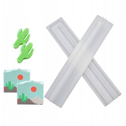 Długa silikonowa forma do mydła insert KAKTUS