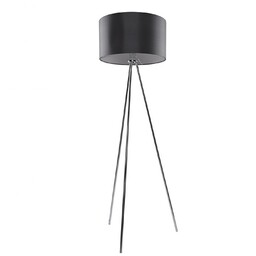 Lampa podłogowa szara z tkaniny chromowana AZ2967