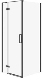 CERSANIT Kabina prysznicowa narożna JOTA lewa czarna 80x80x195