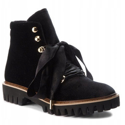 Eva Minge Botki Czarne Skórzane Damskie 37 3c6g5*