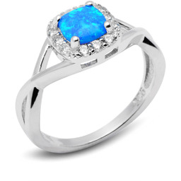 Srebrny Pierścionek z Opalem i Cyrkoniami