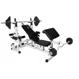 Ławka do wyciskania 6w1 biała 130 kg