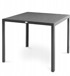 Stół ogrodowy aluminiowy kwadratowy 90x90cm lekki szary blat