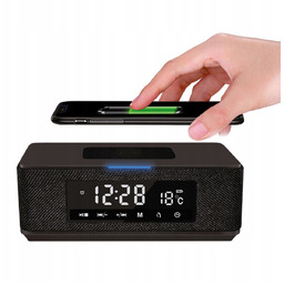 Głośnik Bluetooth Ładowarka indukcyjna Zegar Alarm