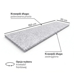 Stopnica Granitowa G602 płomieniowana 150x33x2 cm / 2