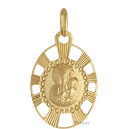 Zawieszka złota medalik z wizerunkiem Matki Boskiej