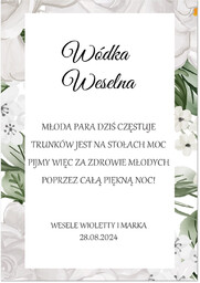 Etykiety personalizowane na butelkę z Wódką Weselną -