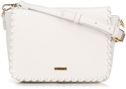 Damska crossbody z obszytą klapą kremowa