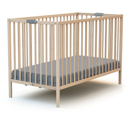 WEBABY - Składane drewniane łóżeczko dziecięce z surowego