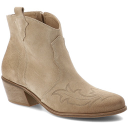 Armodo Botki damskie, cholewka ze skóry naturalnej zamszowej