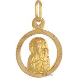Zawieszka złoty Medalik z wizerunkiem Matki Boskiej
