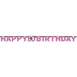 Baner Happy Birthday na osiemdziesiątkę - 213 cm