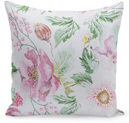 Poszewka z nadrukiem w różowe kwiaty J-280