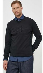 Gant bluza bawełniana męska kolor czarny z aplikacją