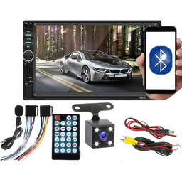 Radio samochodowe Bluetooth 2DIN kamera cofania