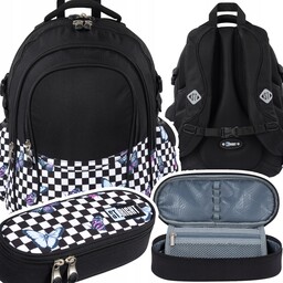 Plecak szkolny St.right Chessboard Butterflies motyle kratka 23L
