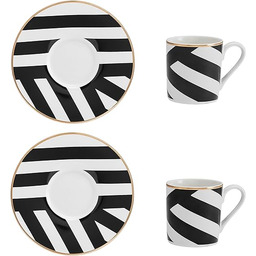 Mikasa Luxe Deco Porcelanowy zestaw filiżanek i spodków