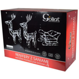 Renifery z saniami cukrowe białe zewnętrzne 120LED 49