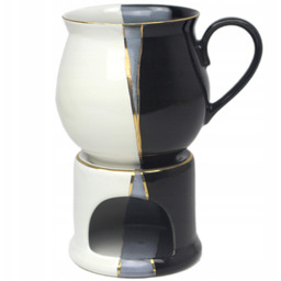 Kubek ceramiczny 0,4 l z podgrzewaczem nowoczesnym motywem