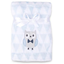 BabyMatex Kocyk RICCO z haftem - sowa (75x100cm)