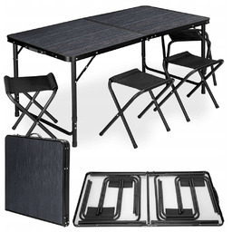 Zestaw Turystyczny Tramp Kempingowy Składany 120X60 CM Black