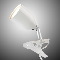 Brilliant Lampka z klipsem LEO, biały / opal,