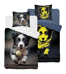 Detexpol Pościel świecąca w ciemności 160x200 Czarna biało