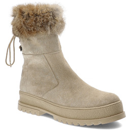 Armodo Beżowe Botki Eleganckie Obuwie Damskie Z Naturalnym