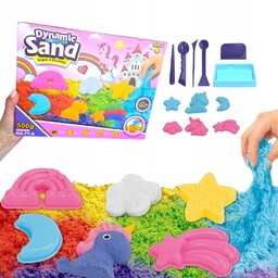 Piasek kinetyczny zestaw foremki do piasku jednorożec kreatywny