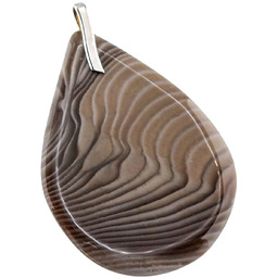 Krzemień Pasiasty Duży Wisiorek Srebro 925 Unikat