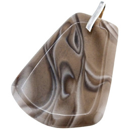 Krzemień Pasiasty Duży Wisiorek Srebro 925 Unikat