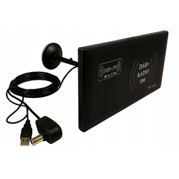 Cyfrowa Antena radiowa Dab+ Fm Slim na przyssawkę