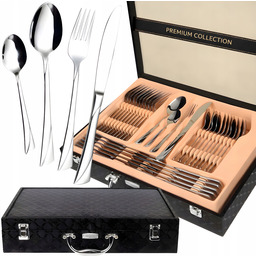 Komplet Sztućców Walizka Zestaw Sztućce Stal Nierdzewna 72EL