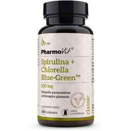 PHARMOVIT Spirulina + Chlorella + Blue-Green suplement diety