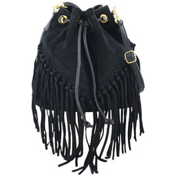 Barberinis Torebka skórzana boho style - Czarna