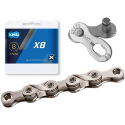 Łańcuch KMC X8 srebrny 6/7/8 rzędowy (X8.99)