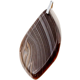 Krzemień Pasiasty Duży Wisiorek Srebro 925 Unikat