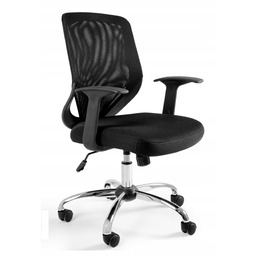 Fotel Biurowy Mobi Czarny Obrotowy Krzesło Pracowniczy Siatka