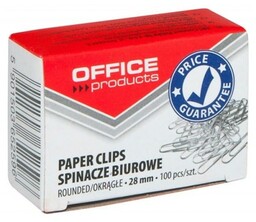 Spinacze okrągłe OFFICE PRODUCTS 28mm 100szt. srebrne /18082815-19/