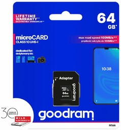 Karta pamięci Goodram M1AA microSD 64GB 100MB/s UHS-I