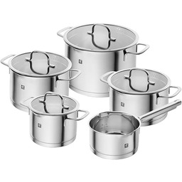 ZWILLING TrueFlow Kochtopfset, 5-teilig, Edelstahl, Mit Ausgießfunktion, Induktionsgeeignet,