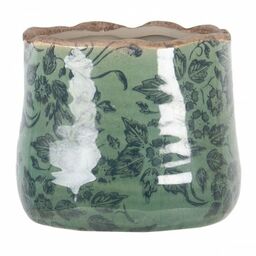 Ceramiczna Osłonka Na Doniczkę Zielona XS Clayre &