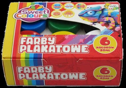 Farby plakatowe 6 kolorów 20ml - Sweet colours