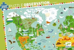 Djeco, puzzle, Podróż po świecie, 200 el.