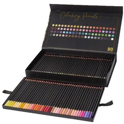 Profesjonalne Kredki Ołówkowe Zestaw Xl 80Szt + Etui