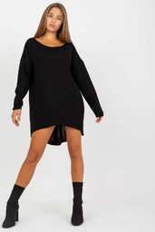 Czarny sweter oversize z dłuższym tyłem OCH BELLA